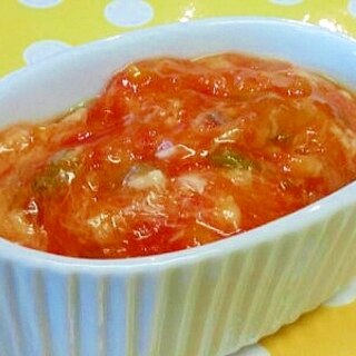 【離乳食】鯛＆ピーマンのトマトソース煮